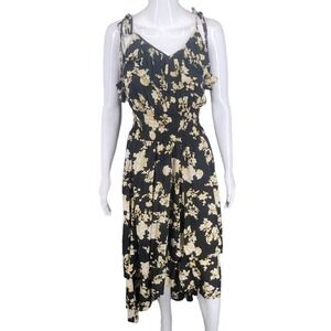 Women 2X Floral Tiered High Low Dress Cottage Festival Summer Beach Boho Prairie